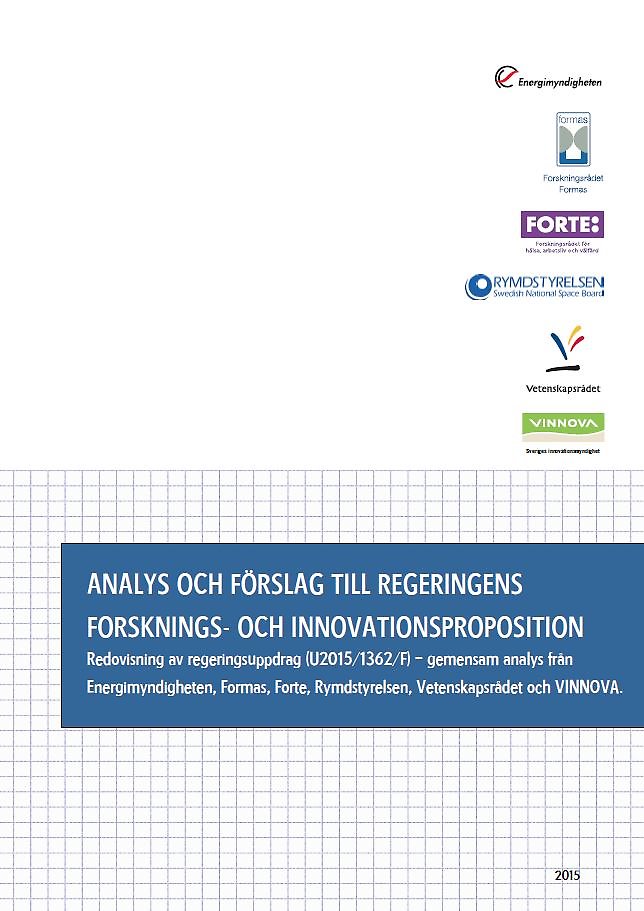 Analys och förslag till regeringens forsknings- och innovationsproposition
