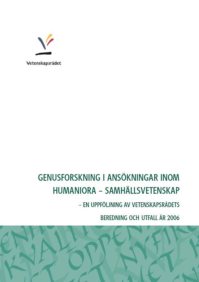 Genusforskning i ansökningarna inom humaniora och samhällvetenskap 2006